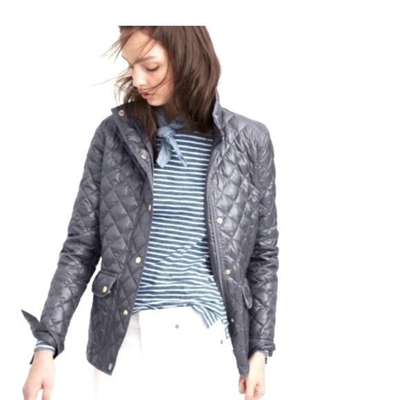 J. Crew Jackets & Blazers - J. CREW Gray Down Filled Quilted Puffer - Medium